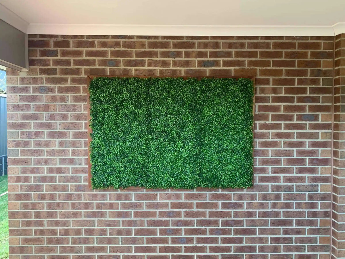 Living Walls: Mixed Boxwood Artificial Vertical Garden Green Wall Panel 40×40in 11 SQ FT – UV Resistant – Commercial Grade…