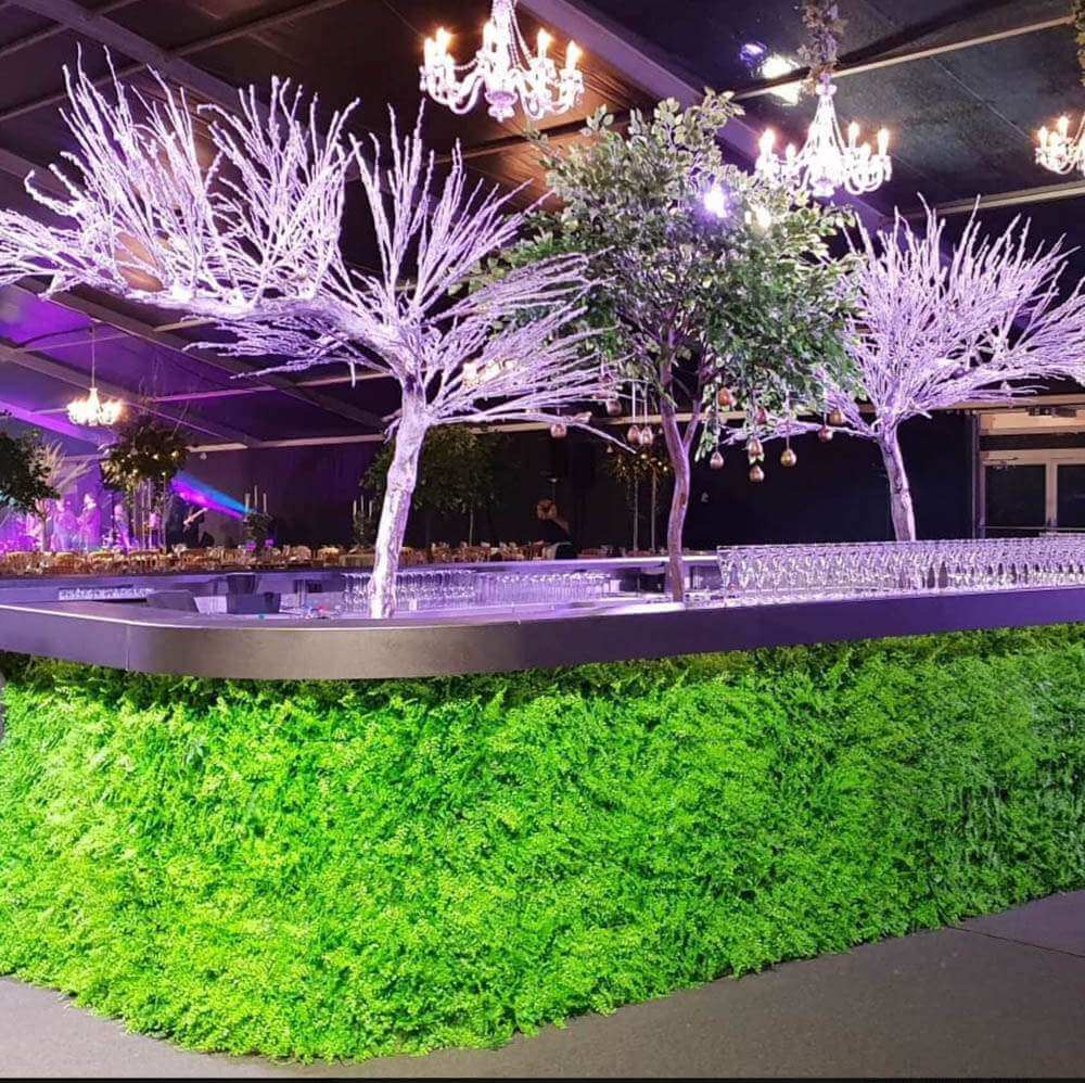 Panel de muestra de pared verde artificial de helecho exuberante (muestra pequeña) Grado comercial resistente a los rayos UV