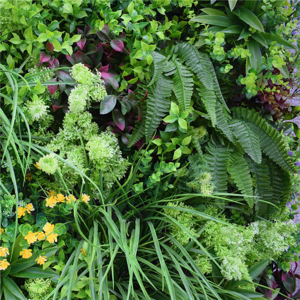 Country Fern Artificial Vertical Garden Green Wall Panel 40×40in 11 SQ FT – UV Resistant – Commercial Grade (Designer Plants…