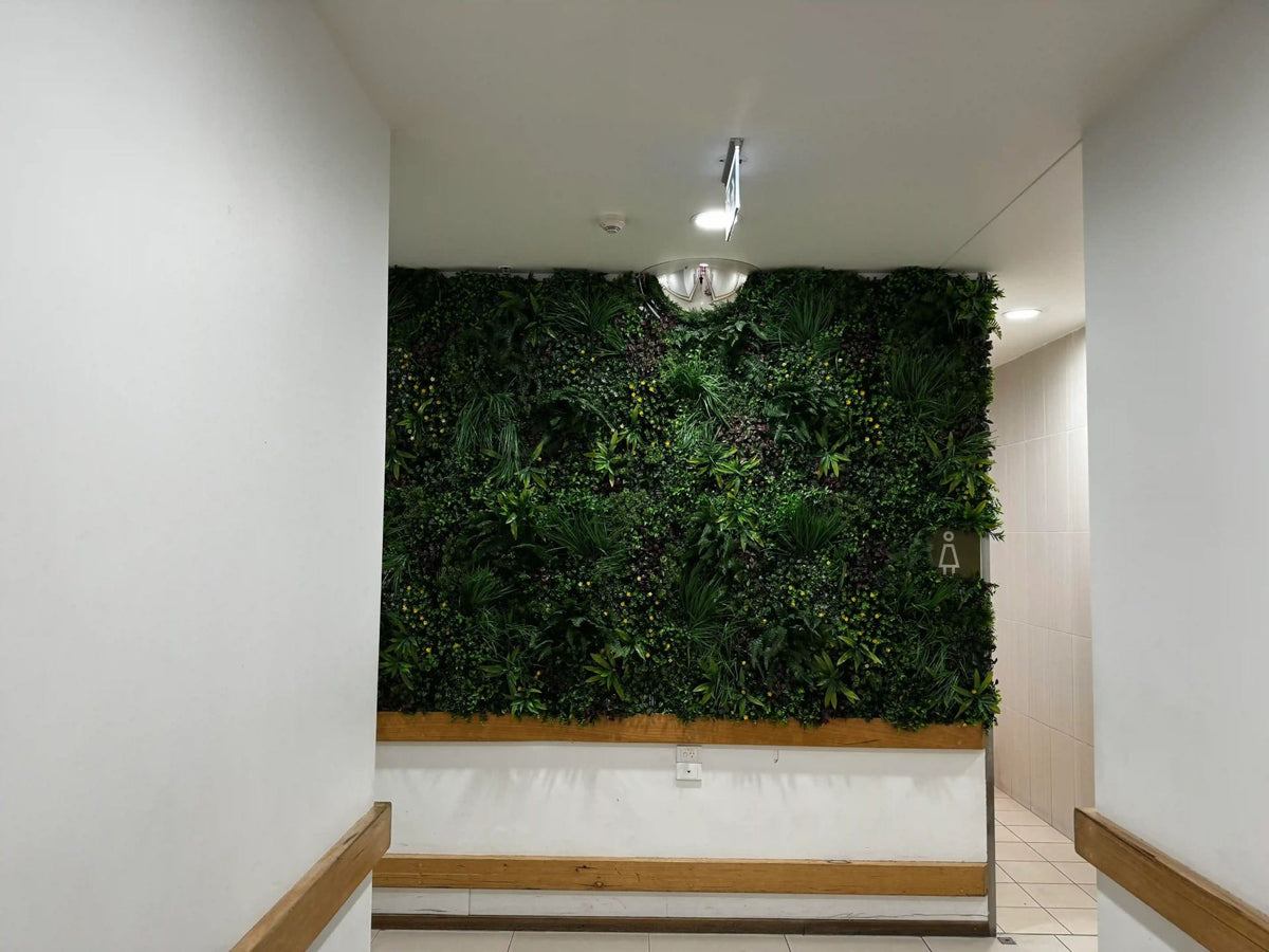 Country Fern Artificial Vertical Garden Green Wall Panel 40×40in 11 SQ FT – UV Resistant – Commercial Grade (Designer Plants…