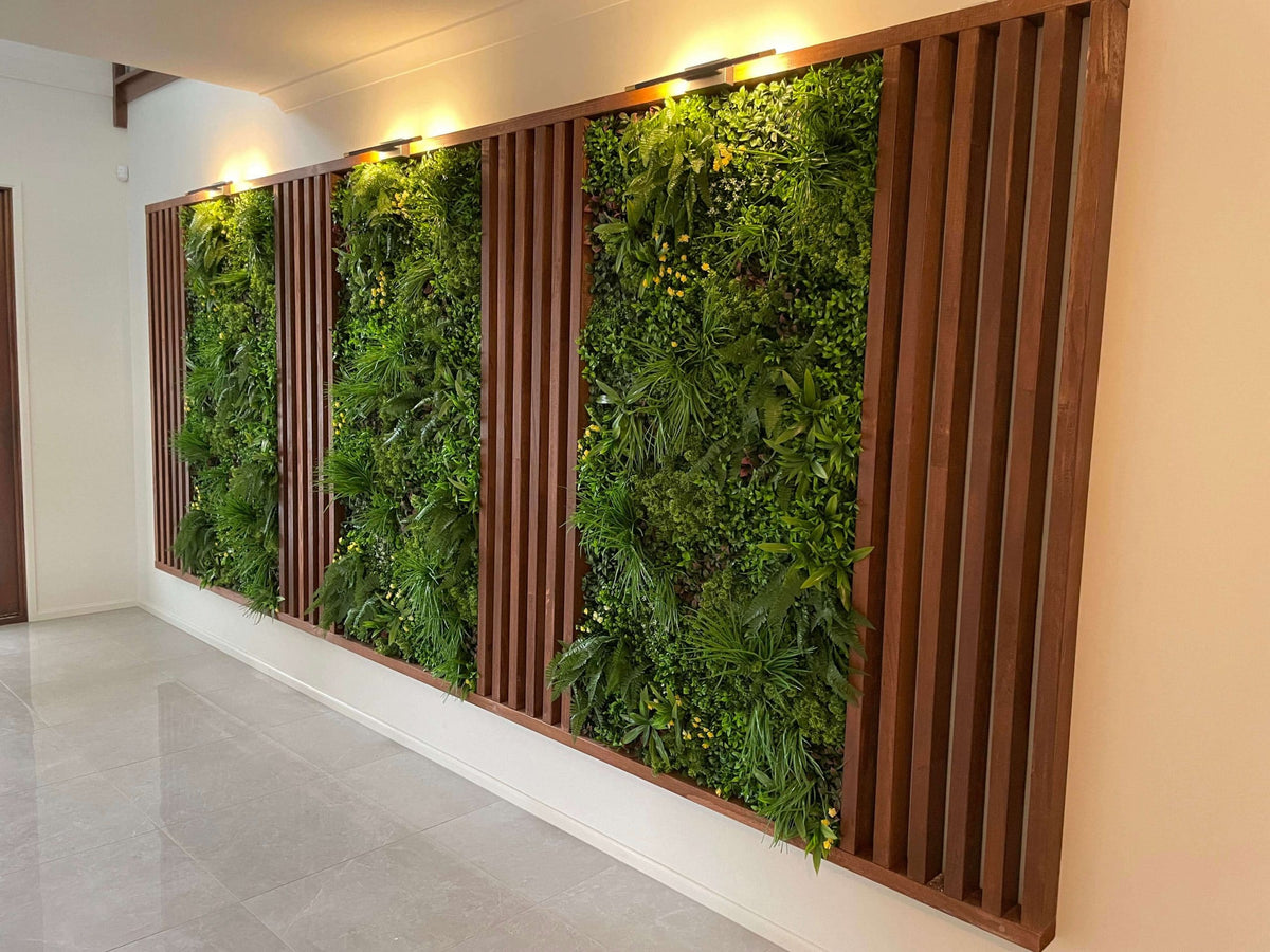Living Walls: Country Fern Artificial Vertical Garden Green Wall Panel 40×40in 11 SQ FT – UV Resistant – Commercial Grade by…