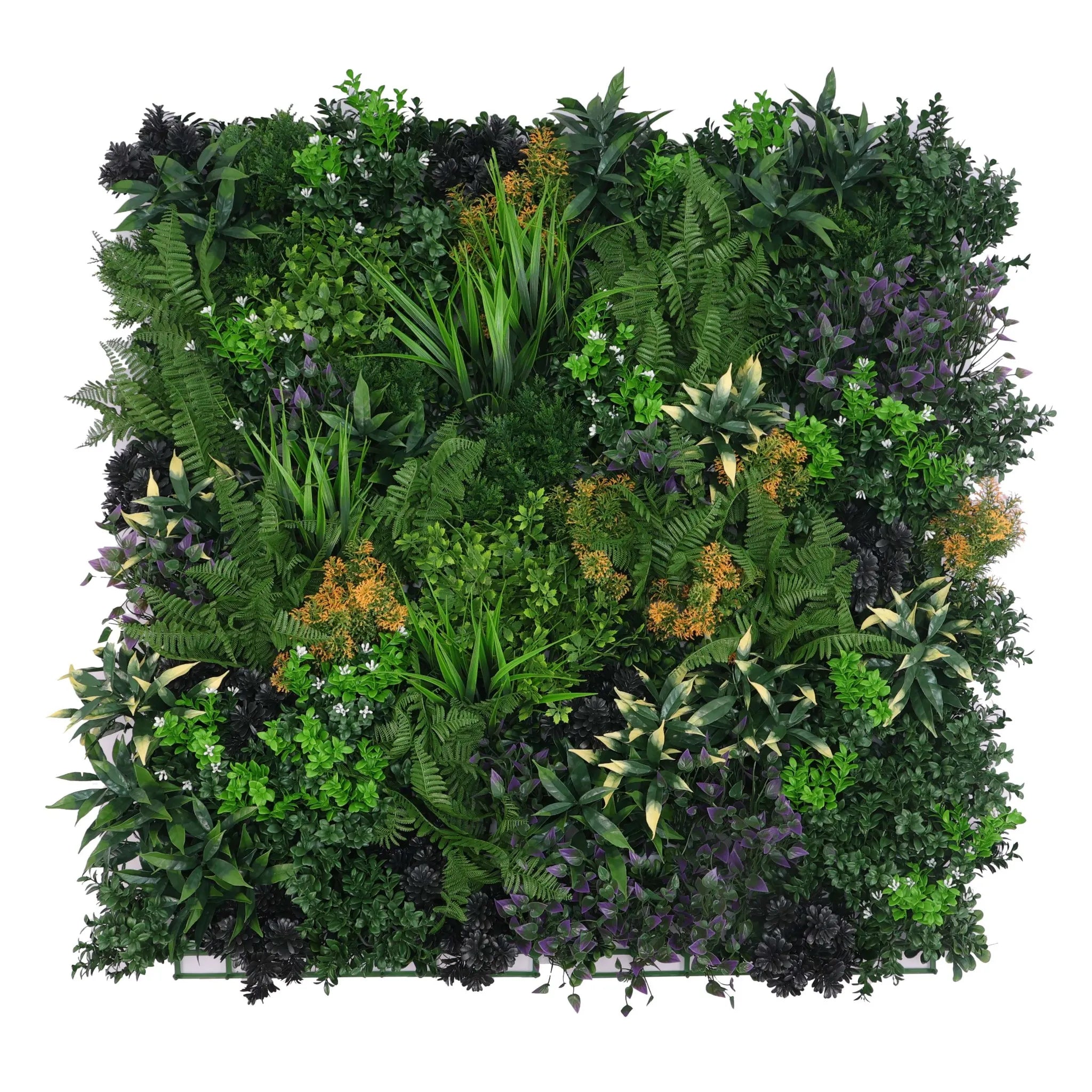 Floral Fusion Artificial Green Wall Panel / Vertical Garden 40" x 40" 11 SQ FT UV Resistant NFPA