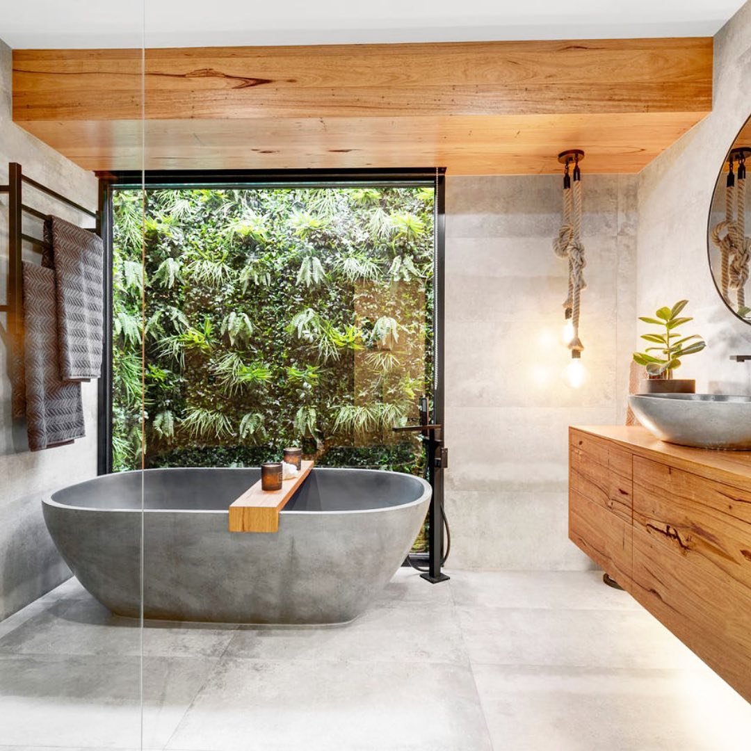 green walls in bathroom