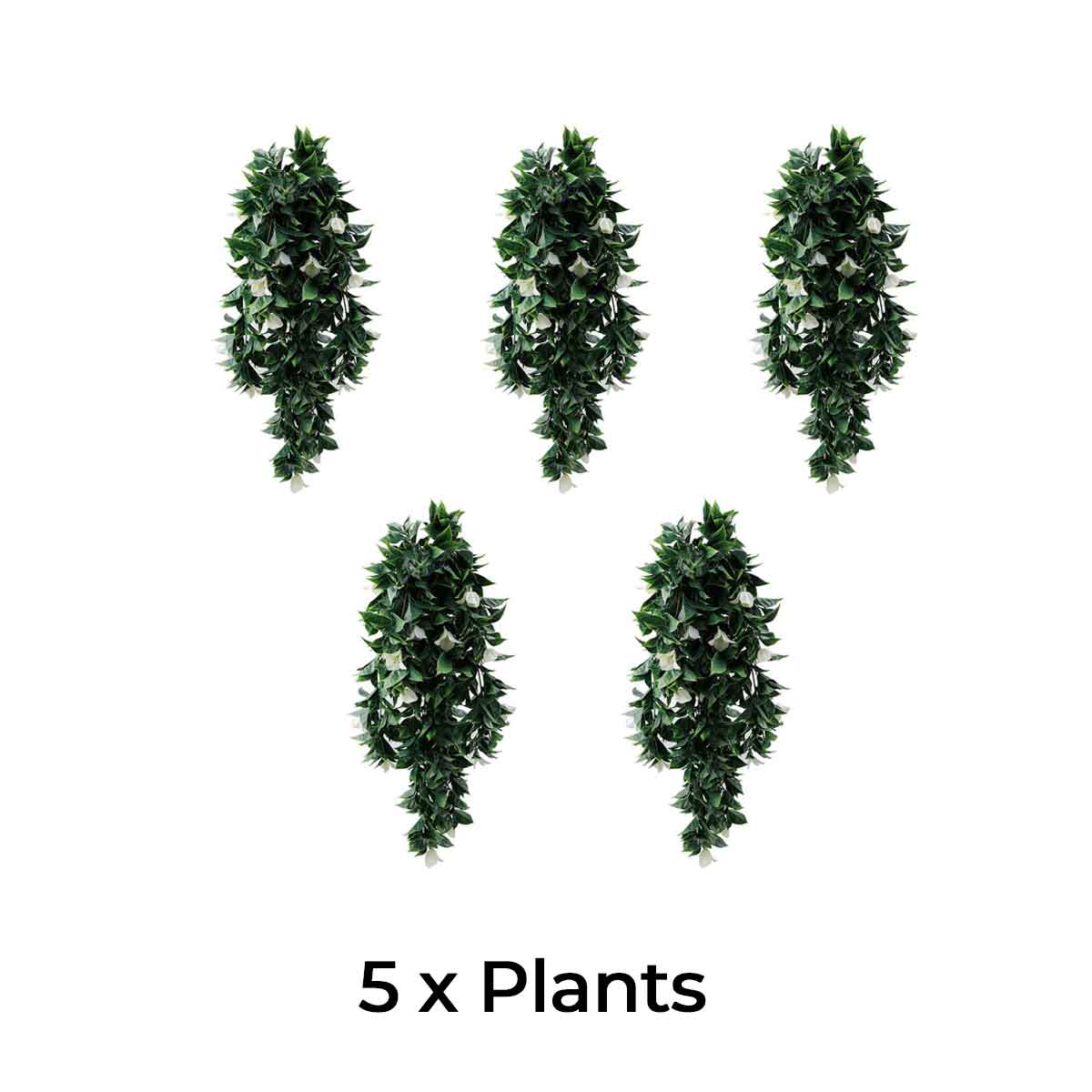 (5 piezas) Planta de buganvilla artificial blanca colgante resistente a los rayos UV 35"