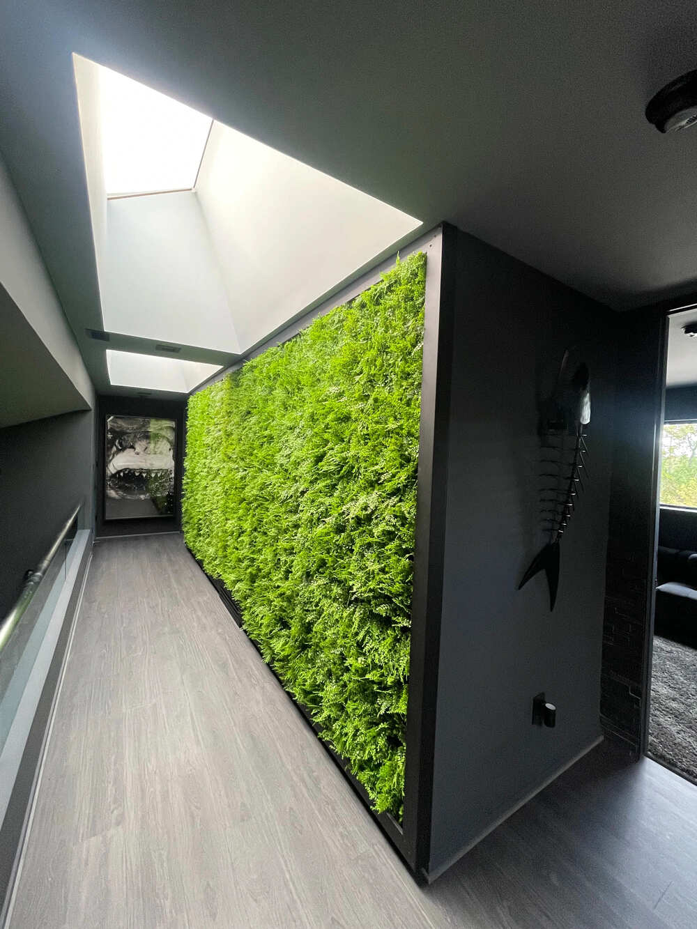 Luxury fern artificial green wall indoors