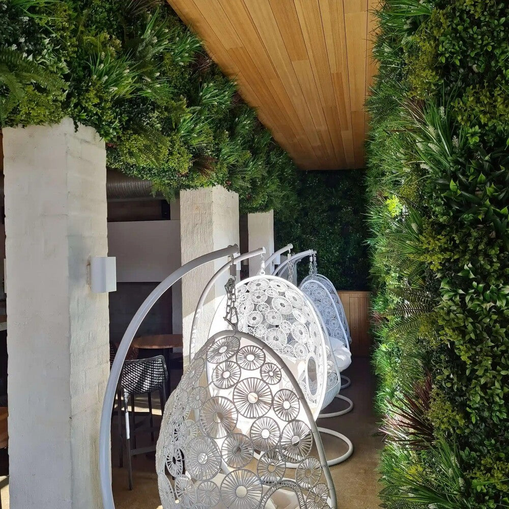 Panel de muestra del jardín vertical artificial ultralujoso Lush Spring (muestra pequeña) resistente a los rayos UV