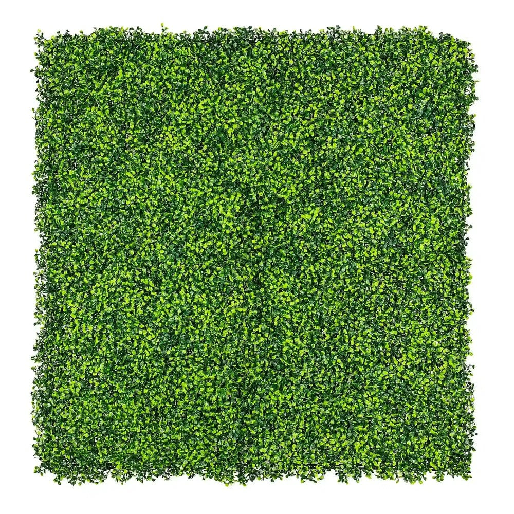 Mixed Boxwood Artificial Vertical Garden Green Wall Panel 40×40in 11 SQ FT – UV Resistant – Commercial Grade