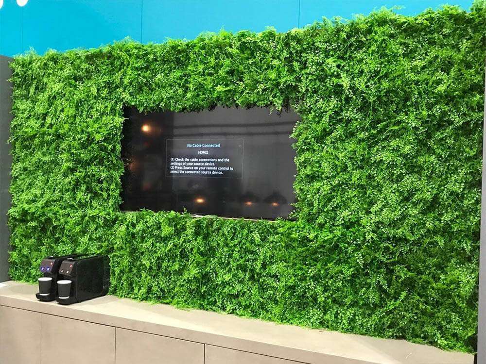 Panel de muestra de pared verde artificial de helecho exuberante (muestra pequeña) Grado comercial resistente a los rayos UV