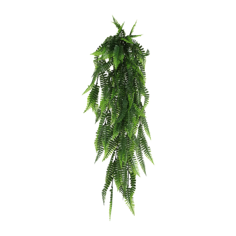 Artificial Hanging Fern Garland Bushes (UV Resistant & Fire Rated | 7.1in x 30in | 18cm x 76cm Each)