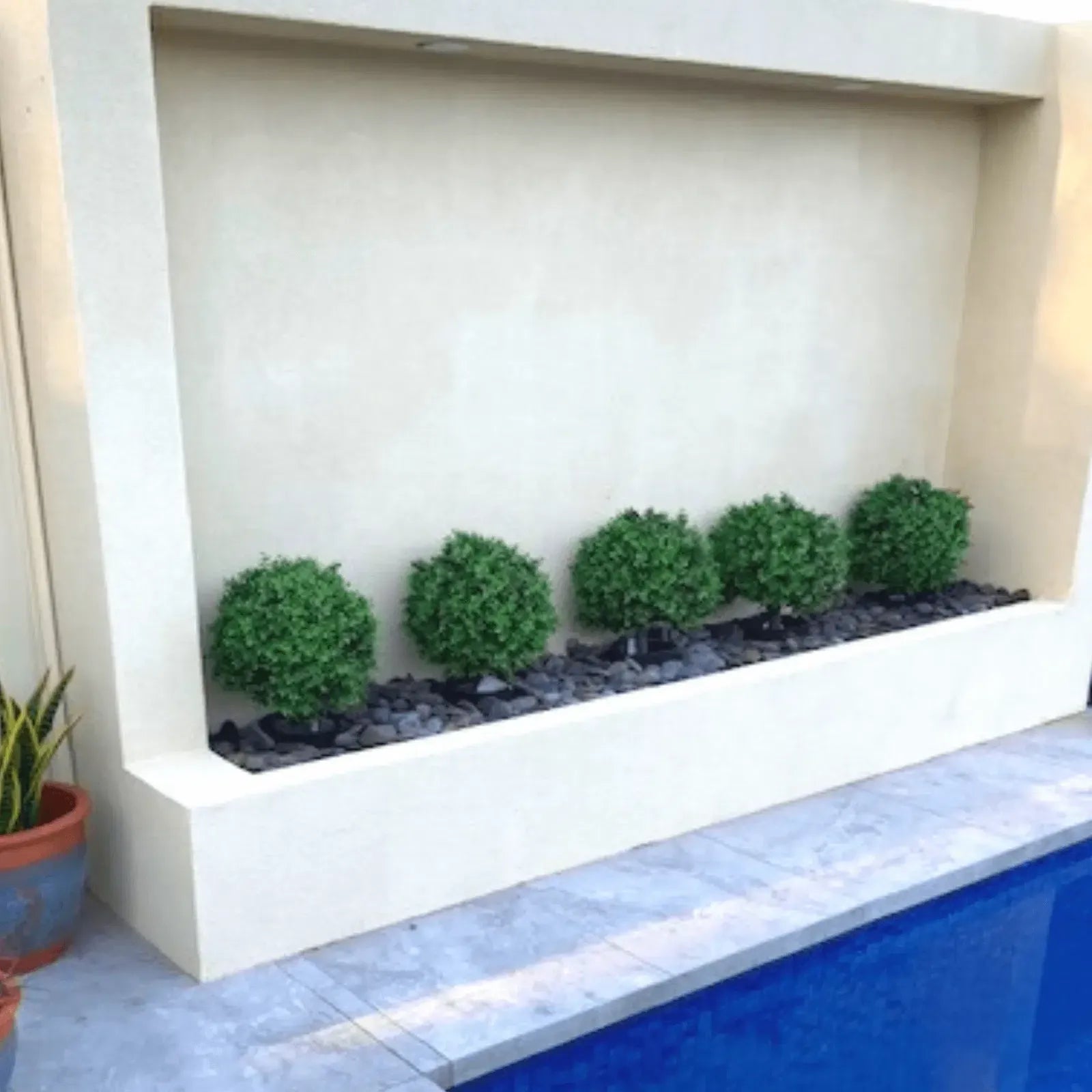 Potted Boxwood Shrub Artificial Topiary Set of 2 – UV Resistant