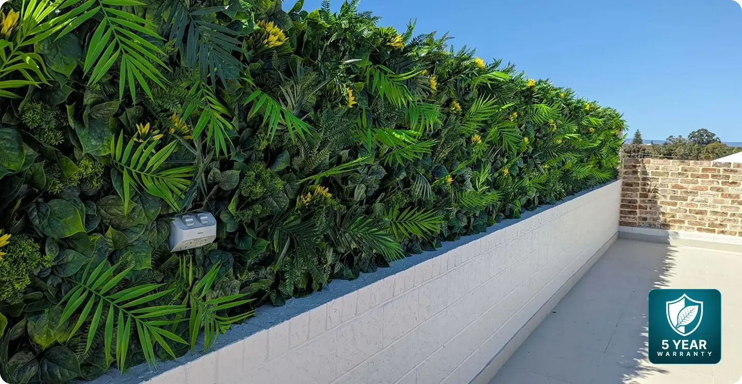 Outdoor hedge panels with 5 years warranty.