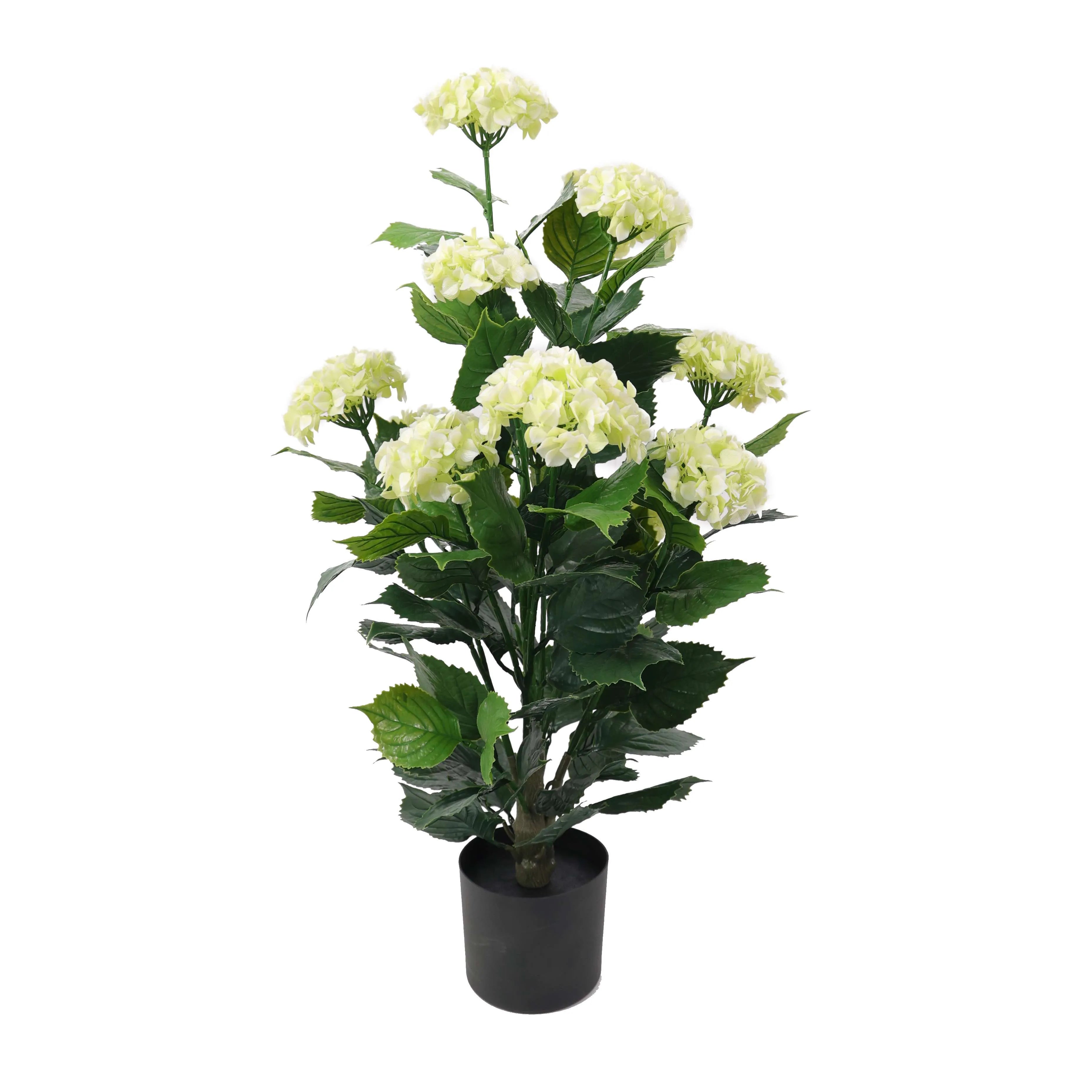 Premium Artificial Flowering White Hydrangea Tree (35.4") UV Resistant