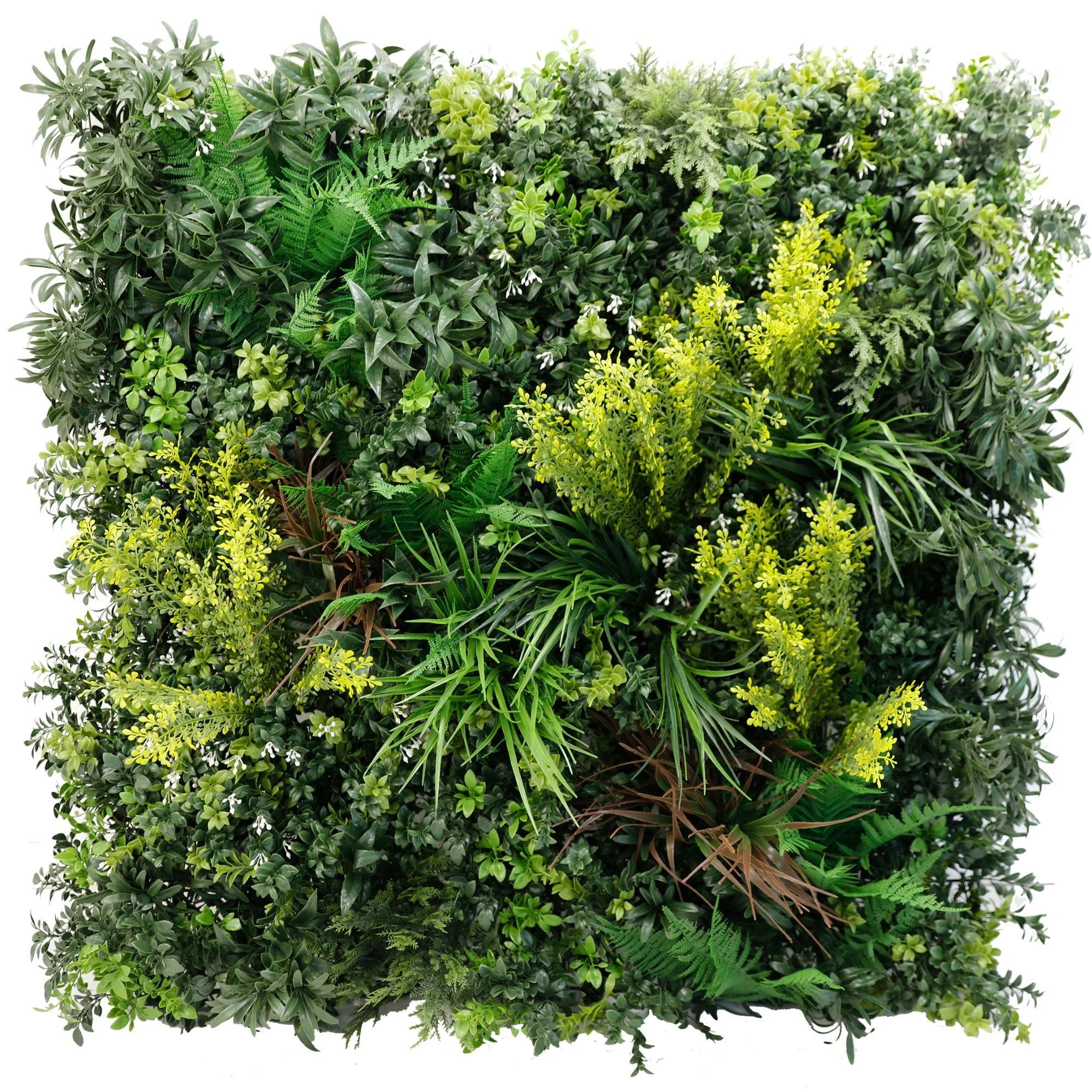 Tropical Vibe Artificial Vertical Garden Green Wall Panel 35×35in – NFPA701 Fire Rated – UV Resistant – Commercial Grade