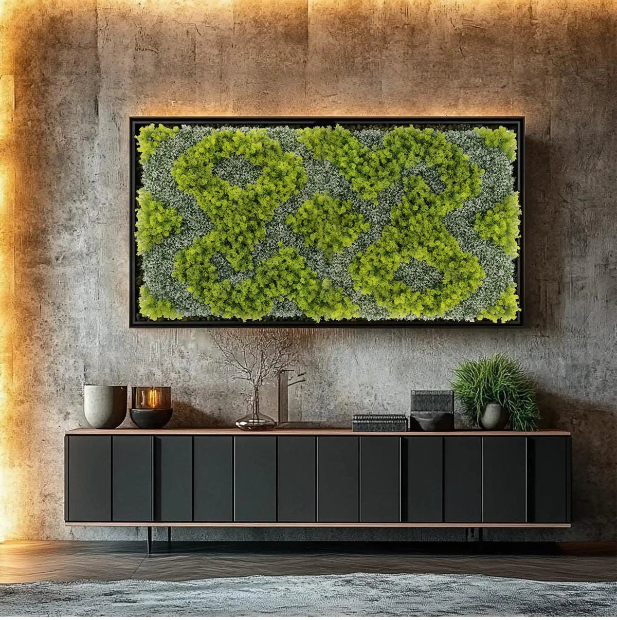 Natural Green and White Moss Artificial Vertical Garden Green Wall Panel 40×40in – UV Resistant – Commercial Grade — Best…