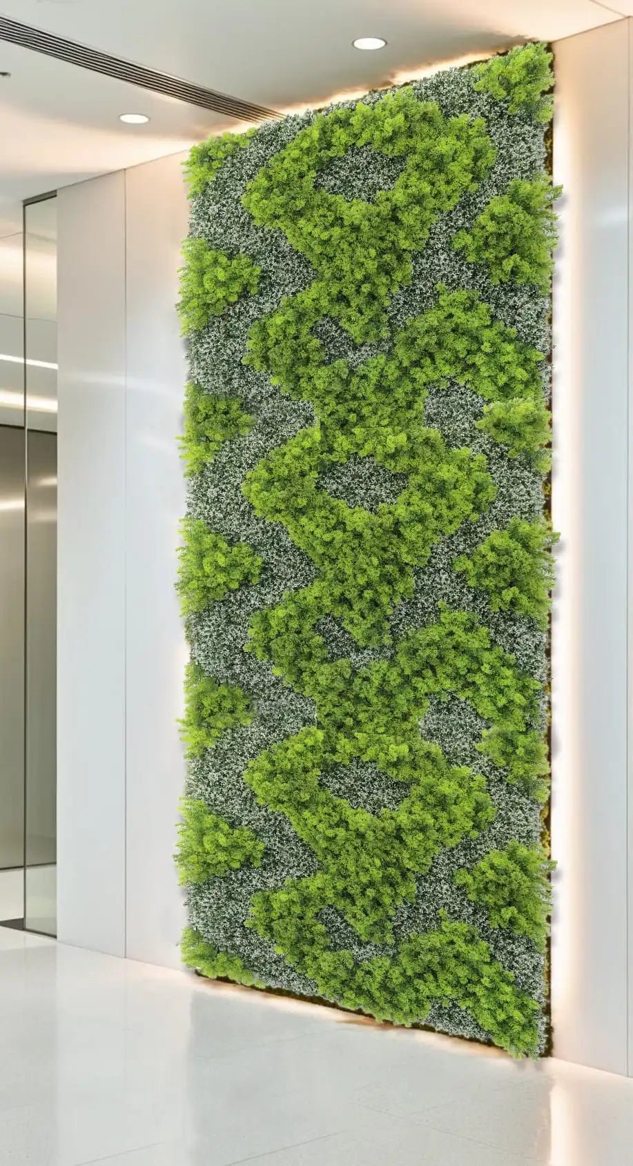 Natural Green and White Moss Artificial Vertical Garden Green Wall Panel 40×40in – UV Resistant – Commercial Grade by — view…