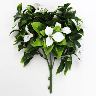 White Bougainvillea Flower Stem 12in – UV Resistant