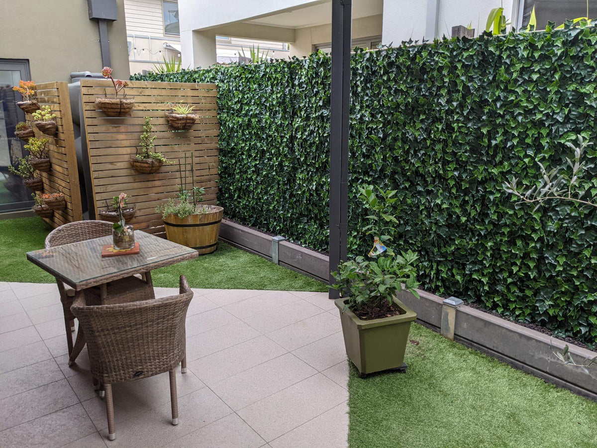 Artificial Ivy Panels onto a fence