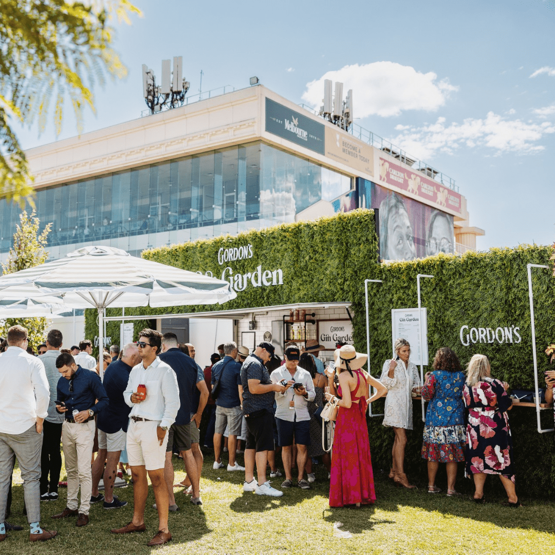 Event set up with artificial wall plants