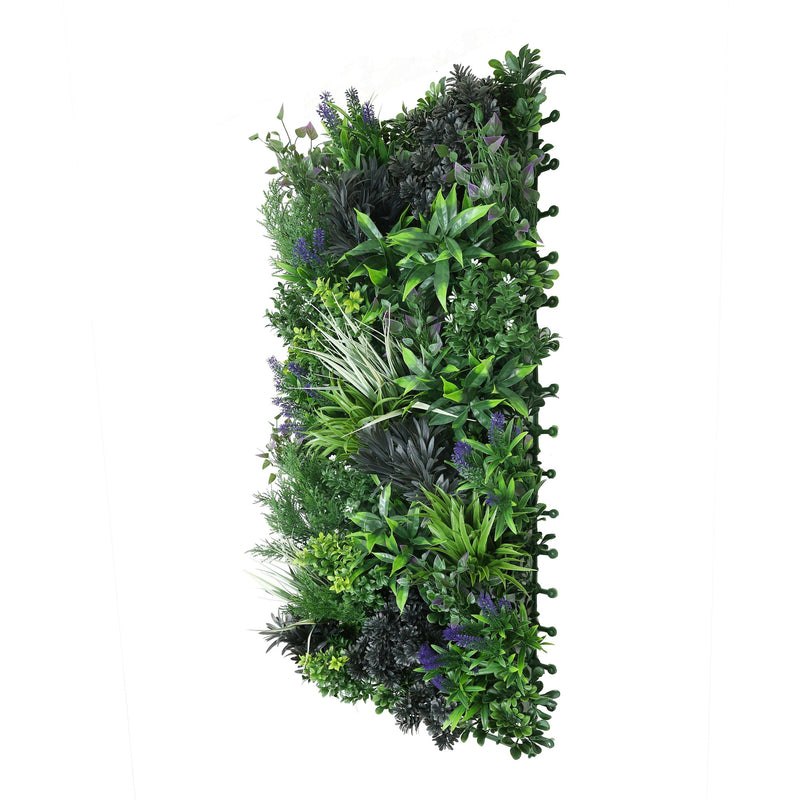 Premium Artificial Green Wall Rustic Botanical Lavender 40"x 20" Commercial Grade UV Resistant