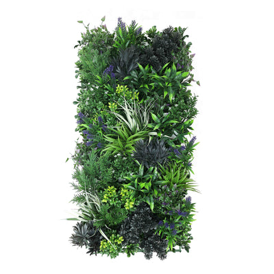 Lavanda botánica rústica de pared verde artificial de primera calidad, 40 "x 20", resistente a los rayos UV de grado comercial