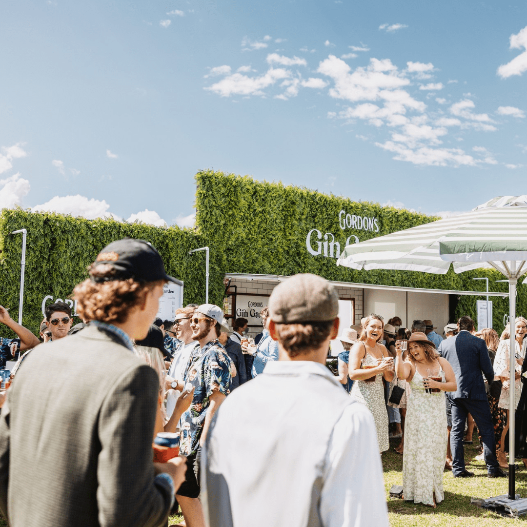 Event space with green wall panels