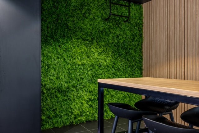 Office artificial green wall installation California