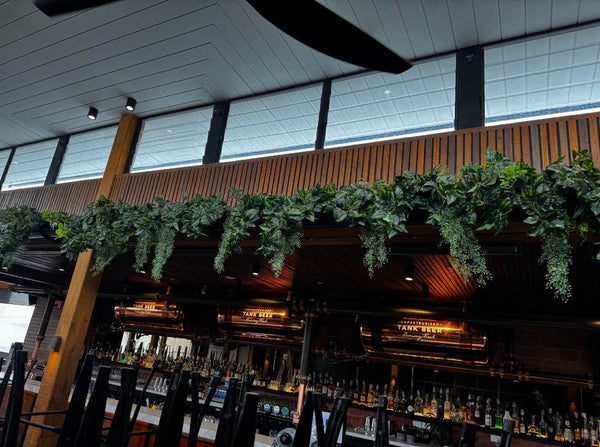 rooftop decorated with artificial plants