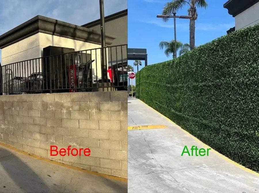 ¿Qué puede hacer la pared verde artificial Jasmine por el exterior de un negocio?
