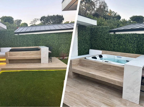 How We Transformed a Laguna Beach Spa Courtyard With Jasmine Green Wall Panels