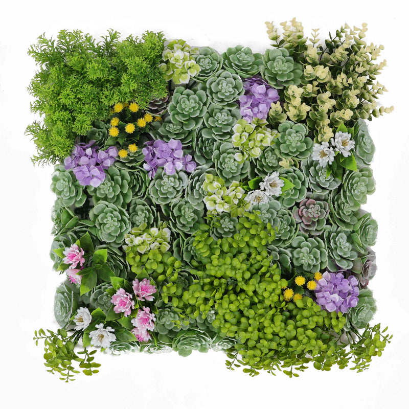 Artificial Dense Succulent Green Wall / Vertical Garden Panel 20" x 20" UV Resistant