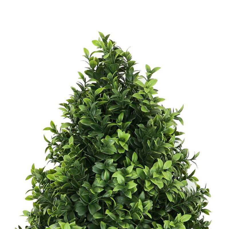 14-Inch Faux Boxwood Topiary with Ground Spike – UV-Resistant Artificial Hedge Decoration