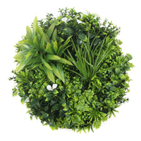 Slimline White Flowering Artificial Green Wall Disc 40in – White Frame – UV Resistant