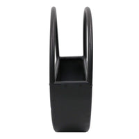 Floating Half Moon Metal Wall Planter – Onyx Black 35cm