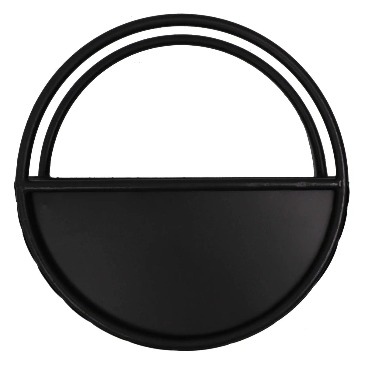 Jardinera de pared de metal semicírculo/media luna flotante de primera calidad | Negro Ónix 35cm / 14"