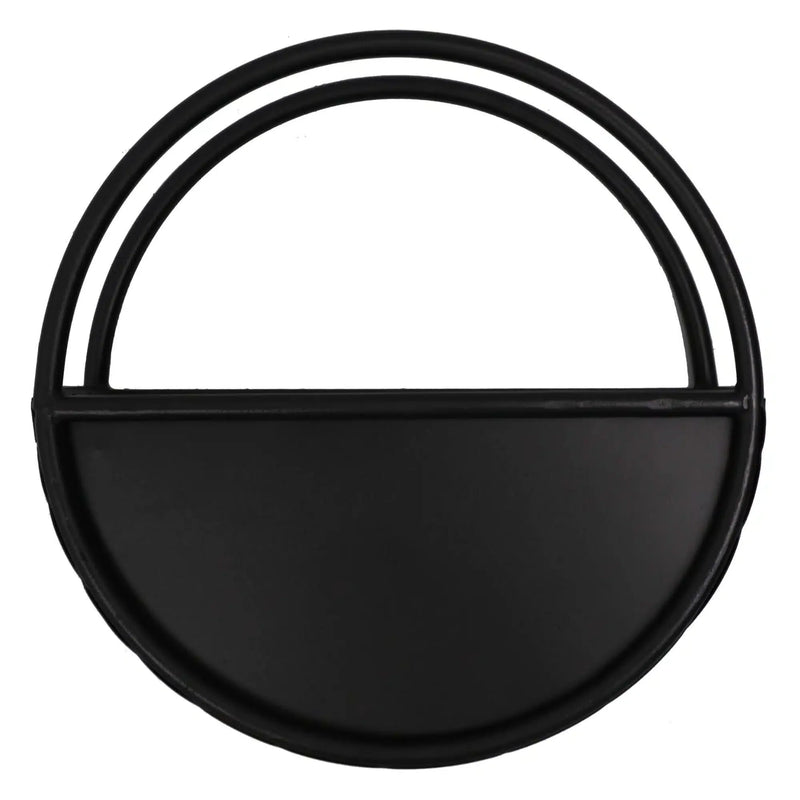 Premium Floating Half Moon / Semi Circle Metal Wall Planter | Onyx Black 45cm / 17.5"