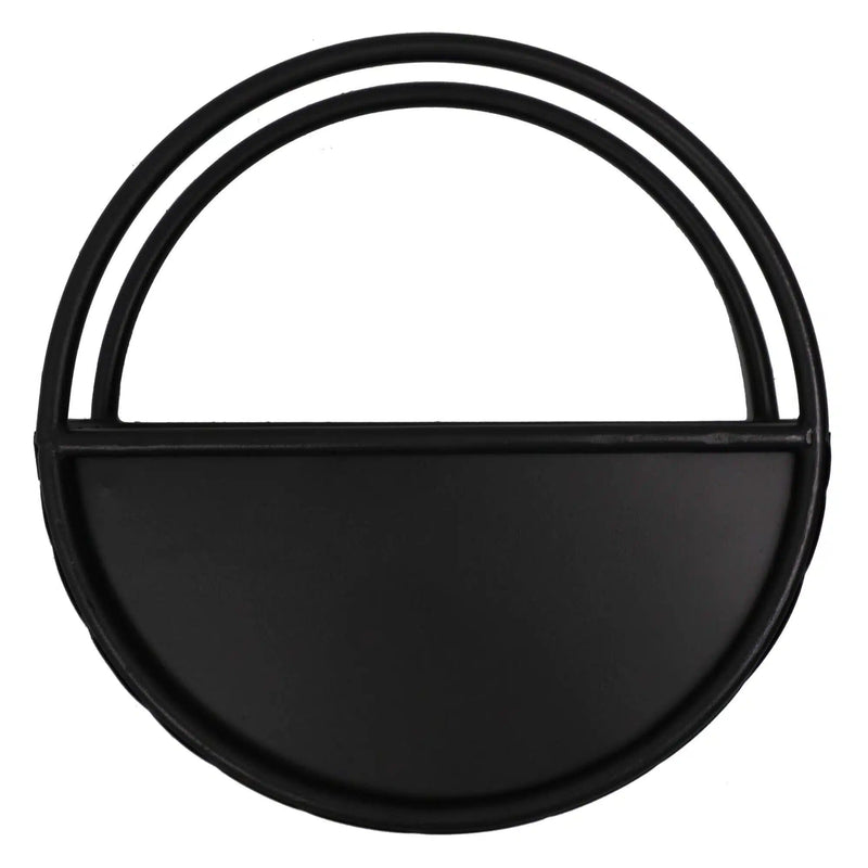 Premium Floating Half Moon / Semi Circle Metal Wall Planter | Onyx Black 35cm / 14"