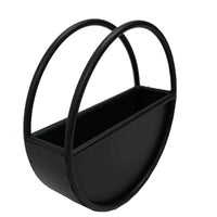 Floating Half Moon Metal Wall Planter – Onyx Black 35cm