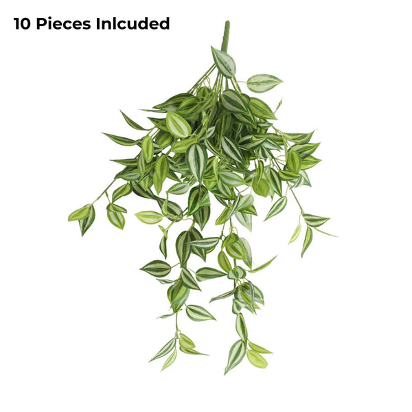 Artificial Philodendron Bush / Wandering Jew – 31.5" Hanging Realistic Greenery (set of 10)