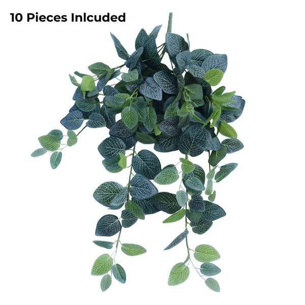 Artificial Veined Hanging Plant – 31.5" Lifelike Cascading Greenery (Set of 10)