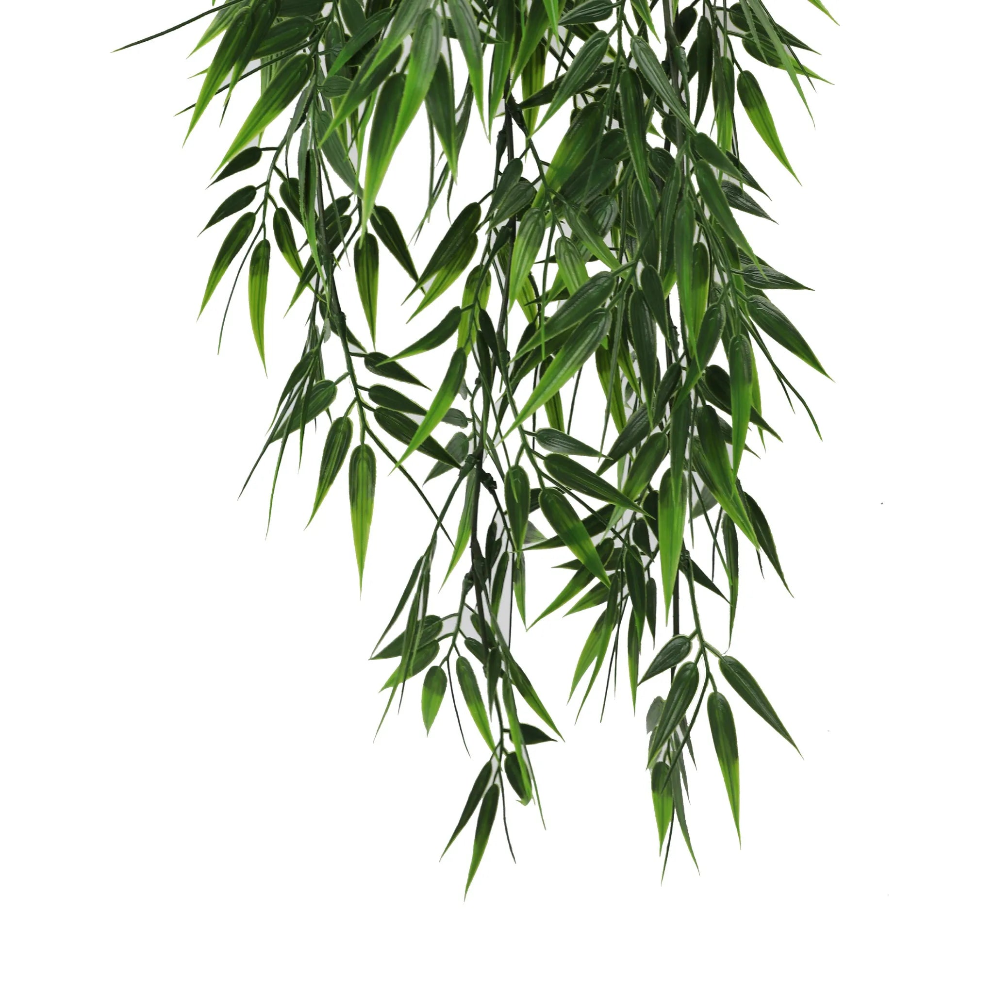 Set of 10 – Artificial Hanging Bamboo Leaf Garland Bushes – Dark Green UV Resistant & Fire Rated | 6.7in x 30in (17cm x 76cm Each)