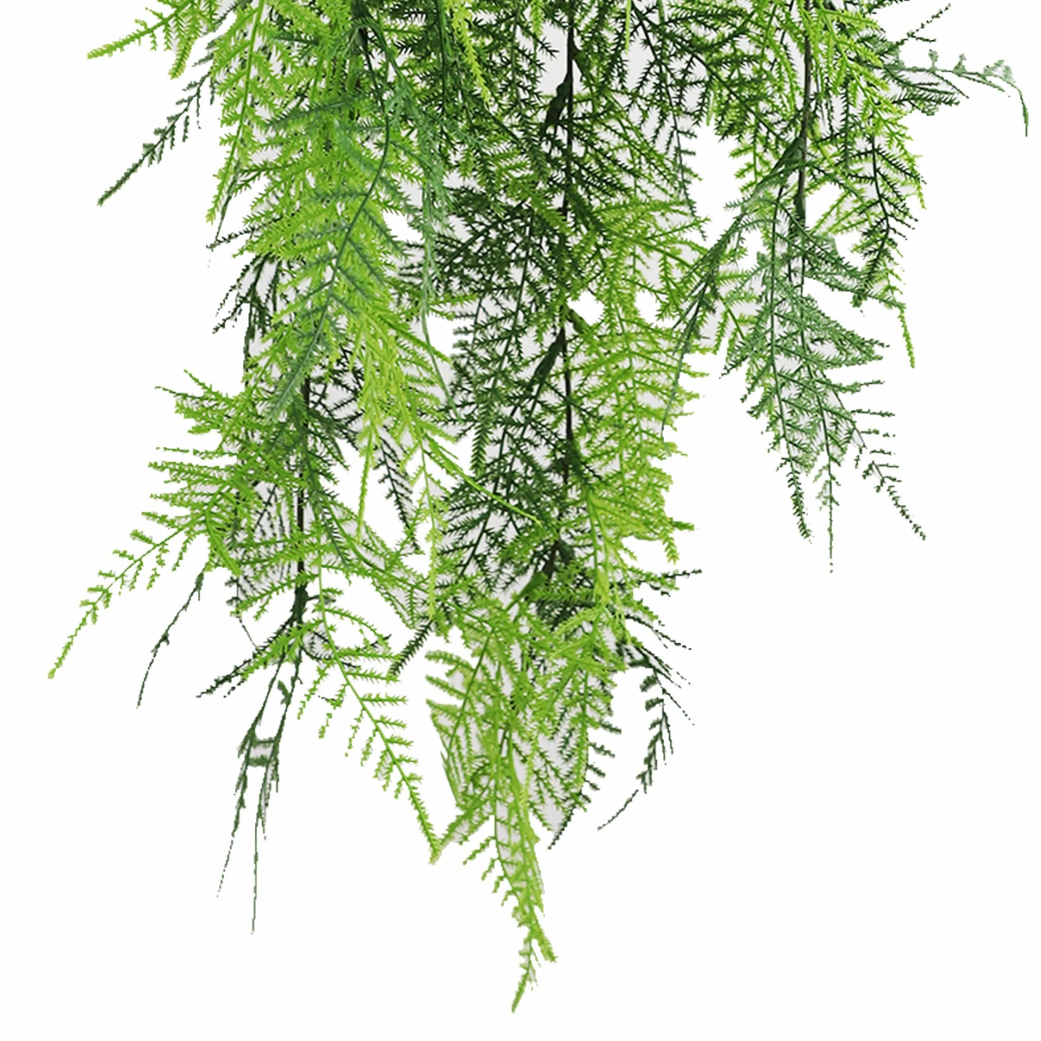 Artificial Hanging Lace Fern Garland Bushes – Vivid Green UV Resistant & Fire Rated | 5.9in x 30in (15cm x 76cm Each)