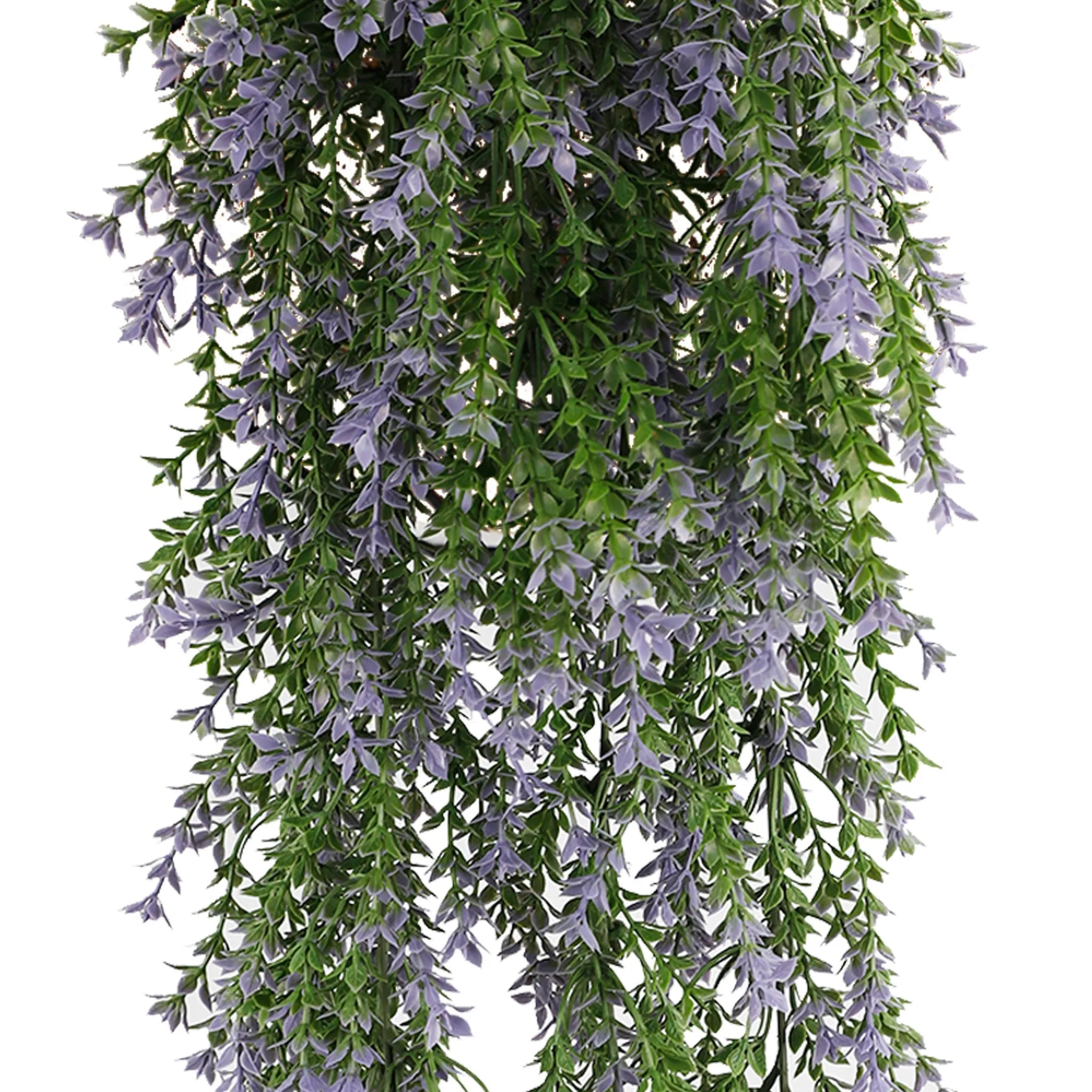 Set of 10 – Artificial Hanging Purple & Green Willow Leaf Garland Bushes UV Resistant & Fire Rated | 7.8in x 30in (20cm x 76cm Each)
