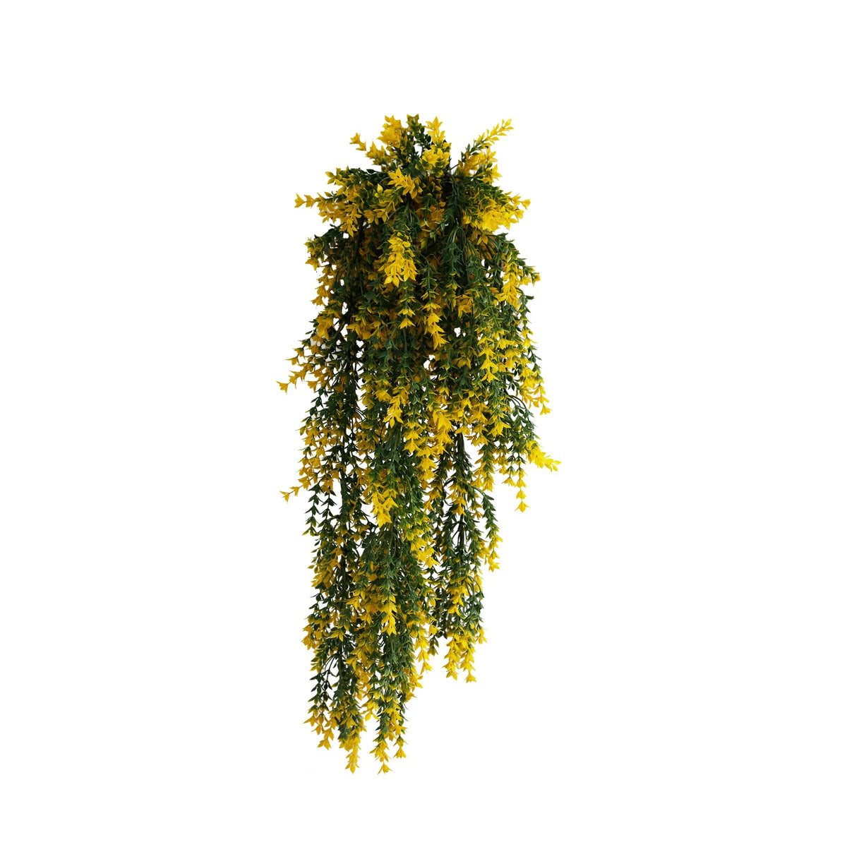 Yellow and Green Willow Leaf Garland Artificial Hanging Bush  7.1×30in – NFPA701 Fire Rated – UV Resistant