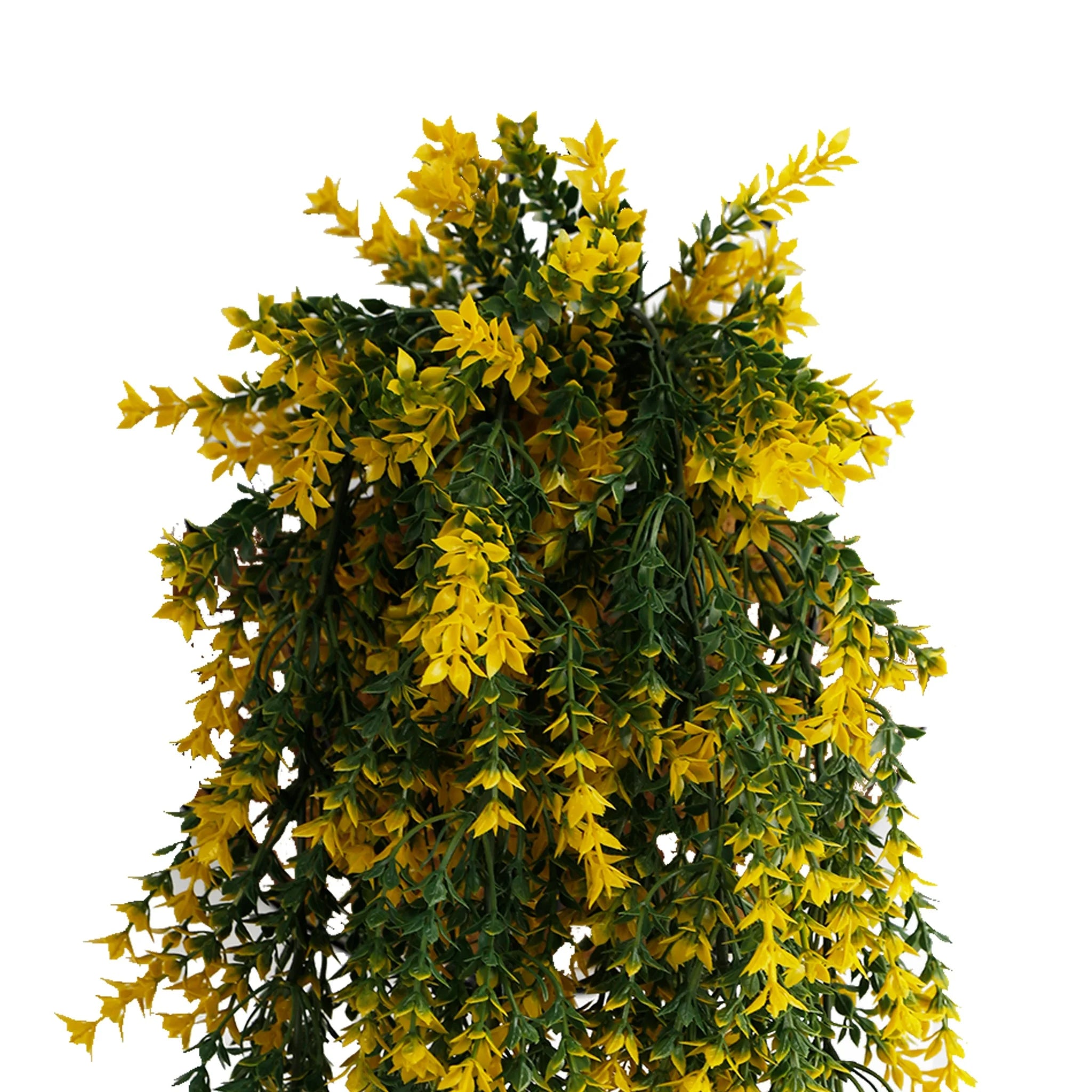 Set of 10 – Artificial Hanging Yellow & Green Willow Leaf Garland Bushes UV Resistant & Fire Rated | 7.8in x 30in (20cm x 76cm Each)