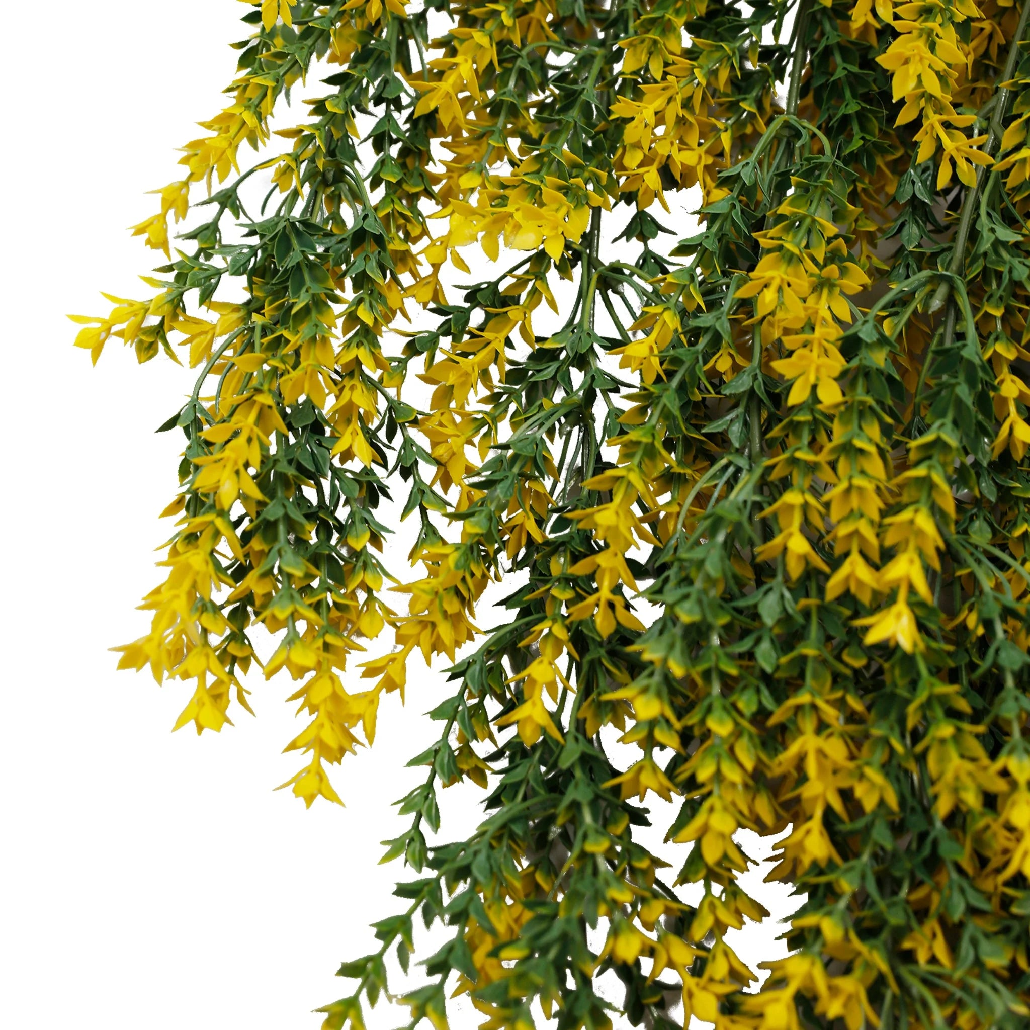 Set of 10 – Artificial Hanging Yellow & Green Willow Leaf Garland Bushes UV Resistant & Fire Rated | 7.8in x 30in (20cm x 76cm Each)
