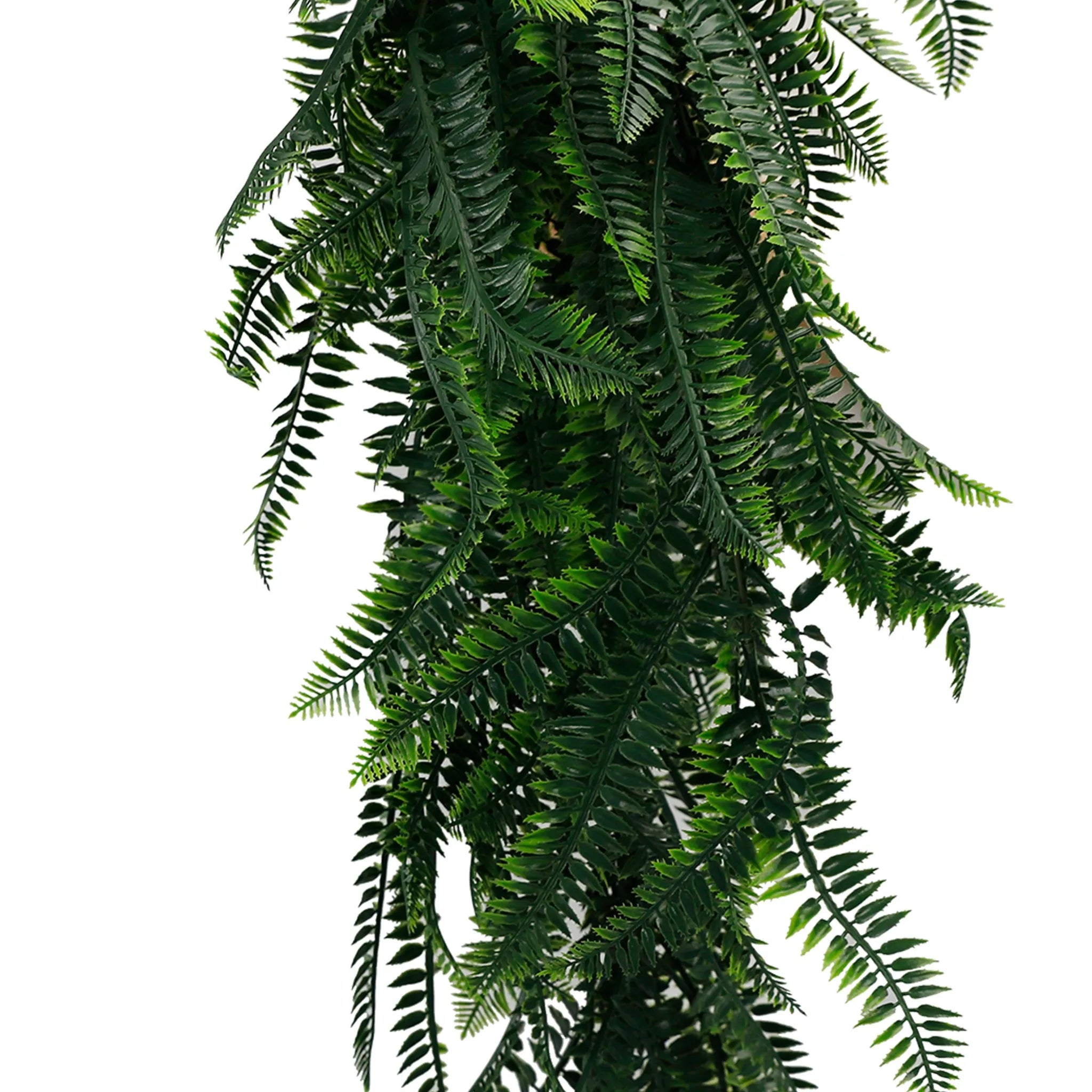 Set of 10 – Artificial Hanging Dense Boston Fern Garland Bushes UV Resistant & Fire Rated | 10.6in x 33in (27cm x 84cm Each)