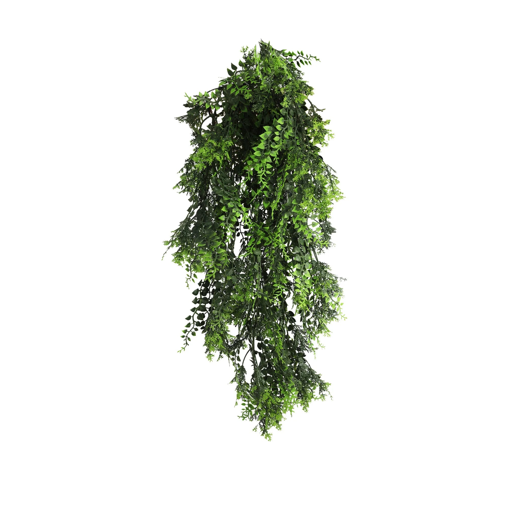 Set of 10 Artificial Hanging Mediterranean Fern Vine – UV Resistant & Fire Rated (8.6in x 30in | 22cm x 76cm)