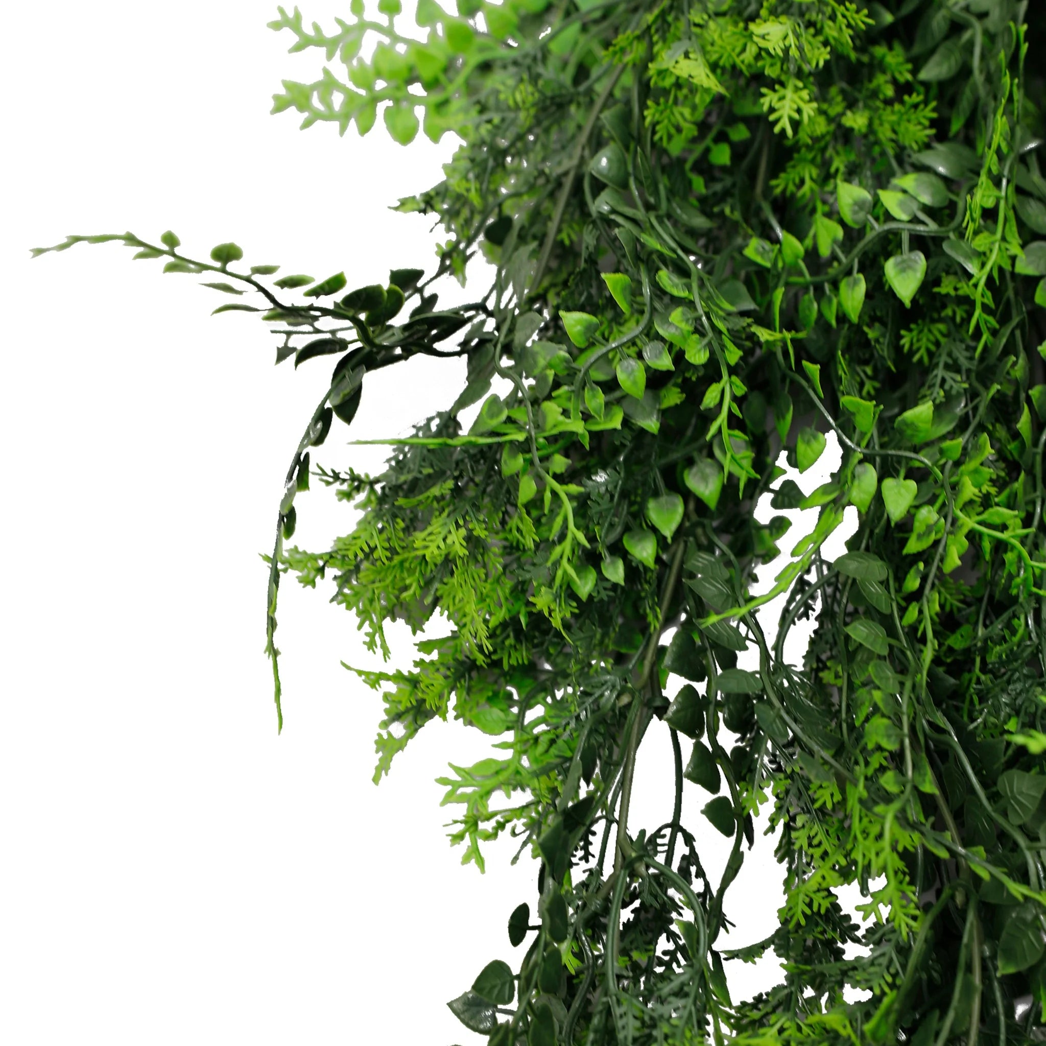 Set of 10 Artificial Hanging Mediterranean Fern Vine – UV Resistant & Fire Rated (8.6in x 30in | 22cm x 76cm)