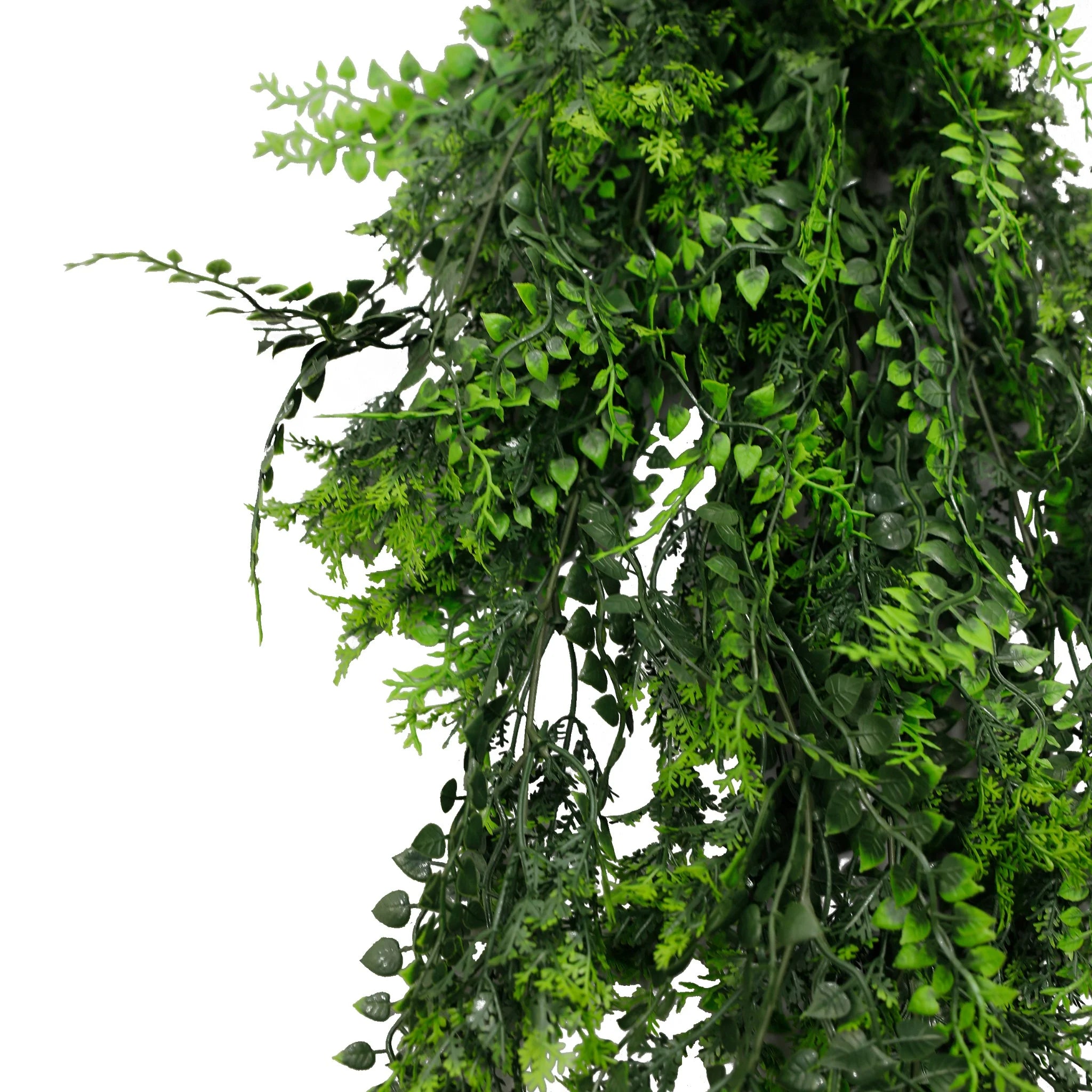 Set of 10 Artificial Hanging Mediterranean Fern Vine – UV Resistant & Fire Rated (8.6in x 30in | 22cm x 76cm)