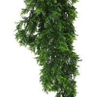 Mossy Cedar Vine Garland Artificial Hanging Bush 8.6×30in – NFPA701 Fire Rated – UV Resistant